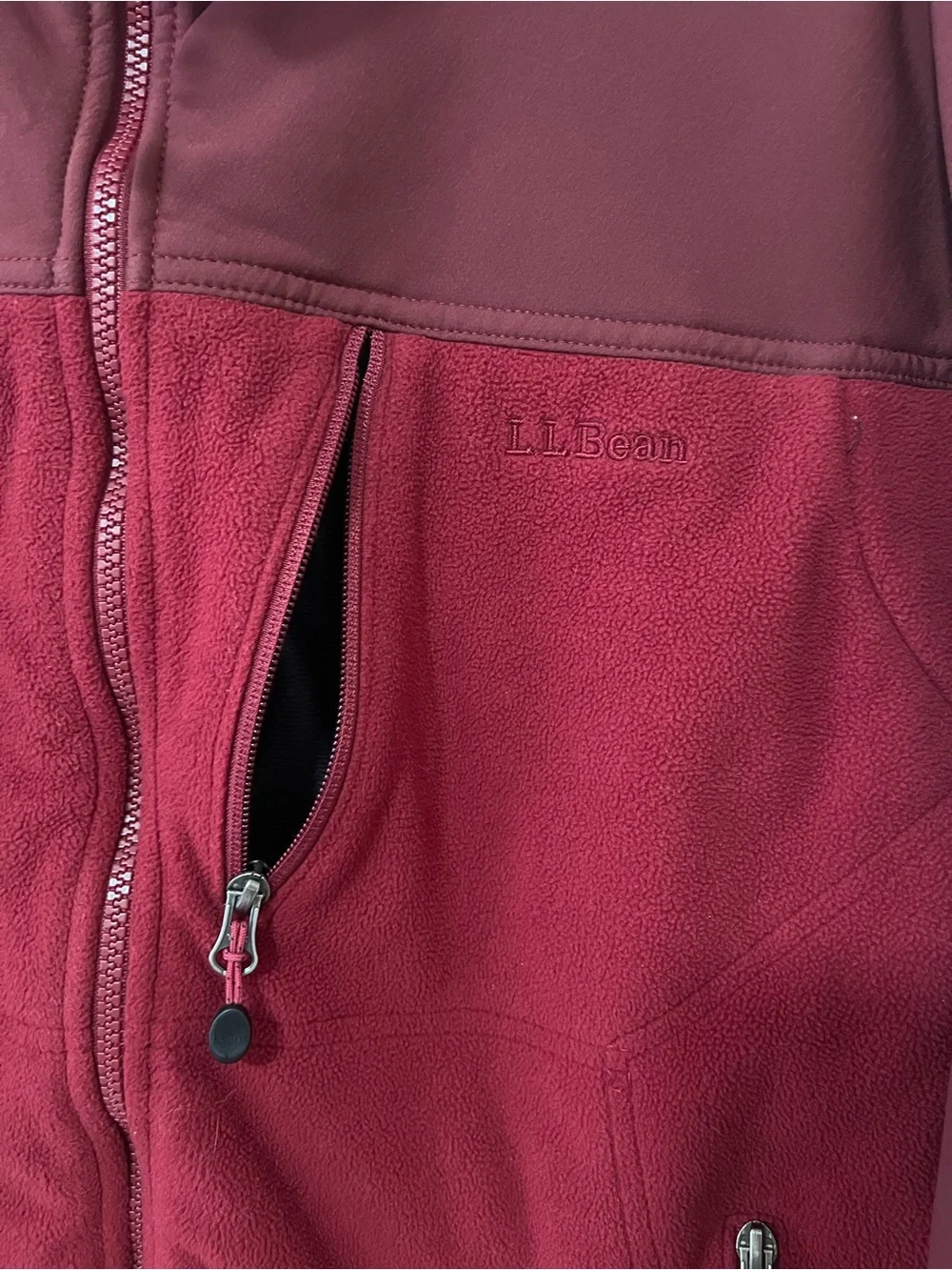 L.L.Bean Polartec Thinsulate Flex Fleece Jacket Men’s Large Burgundy 270353
